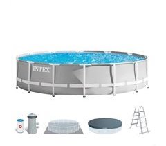 INTEX Prism Frame piscina redonda acima do solo com sistema de filtragem