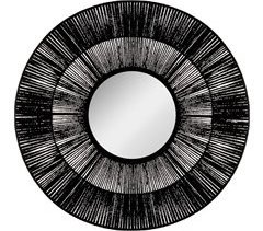Espelho de parede circular em preto - ÉTNICA