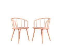 Conjunto de 2 cadeiras rústicas com braços para a sala de jantar - Organic