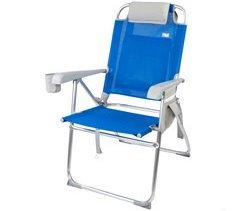 Cadeira de praia dobrável super resistente com almofada, saco e bolso 47x63x99 cm Aktive