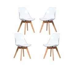 Pack de 4 cadeiras escandinavas com assento - Verona