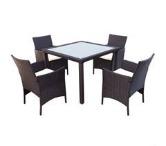 Conjunto de mobiliário de terraço cadeiras e mesa rattan Aktive