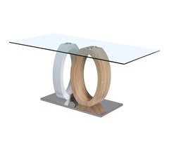 Mesa de jantar fixa em vidro RING