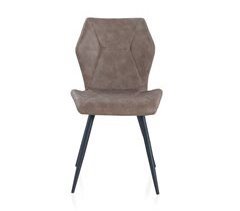 Conjunto de 2 cadeiras estofadas com efeito de couro e pernas de metal