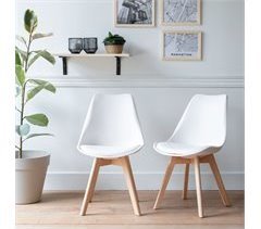 Conjunto de 2 cadeiras escandinavas NORA com almofada