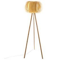 Candeeiro de pé com base de bambu e cúpula em forma de “flor” – BASIL