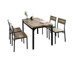 Conjunto de 1 mesa e 4 cadeiras de jantar OGT28-N+FST72x4 SoBuy