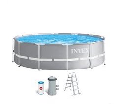 intex prisma frame 366x99 cm piscina redonda amovível com sistema de tratamento de água