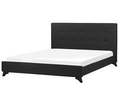 Beliani Cama com estrado Chenille AMBASSADOR