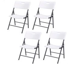 Conjunto de 4 cadeiras dobráveis brancas Lifetime