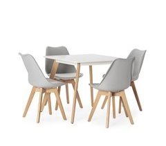 Conjunto de mesa 4 cadeiras de jantar Klara 80x80