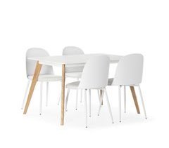 Conjunto de mesa e 4 cadeiras de jantar Kana 120x80