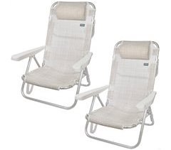 Saving pack 2 cadeiras de praia mediterrânicas multiposições com almofada Aktive