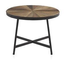 Mesa redonda de madeira com perna de metal 60x60