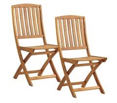 Conjunto de 2 cadeiras de jardim dobráveis em madeira