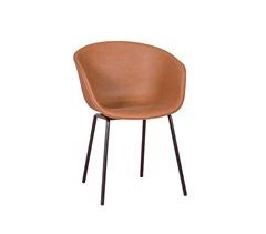 Cadeira vintage com braços estofada em couro sintético - Denver
