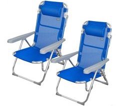 Pack económico 2 cadeiras de praia Gomera cadeiras de praia multiposição anti-tombamento c/ almofada 48x60x90 cm Aktive
