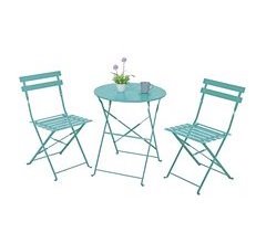 Conjunto de mesa dobrável e cadeiras de jardim Dalia em aço