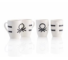 Set mugs BLACK&WHITE 4 PEÇAS marca BENETTON