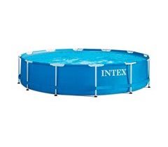 Piscina Intex redonda com estrutura metálica 366x76 cm 6503 litros + purificador