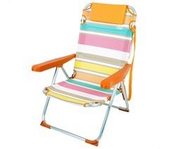 Aktive Cadeira de praia dobrável e reclinável 5 posições c/almofada e alça de ombro
