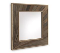 Espelho quadrado de madeira