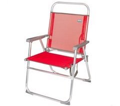 Cadeira dobrável fixa de alumínio Aktive Beach - vermelha