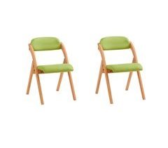 Conjunto de 2 cadeiras dobráveis de madeira SoBuy FST92-GRx2