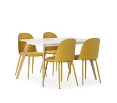 Conjunto de mesa e 4 cadeiras de jantar Kana 120x80