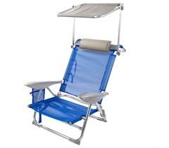 Cadeira de praia c/guarda-sol, almofada e bolso Aktive