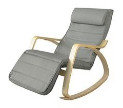 Cadeira de baloiço com apoio para os pés ajustável FST16-DG SoBuy