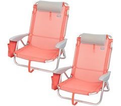 Saving pack 2 cadeiras de praia multiposições Menorca com almofada e bolso Aktive