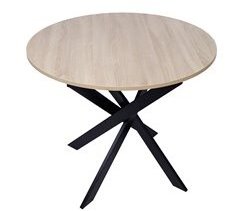 Mesa de jantar redonda - 75 x 100 x 100 cm - 3 pessoas - Modelo Zen - Carvalho/Preto