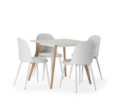 Conjunto de mesa e 4 cadeiras de jantar Kana 80x80
