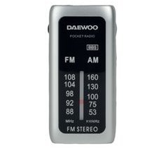 Rádio portátil mini DW1129 Daewoo, Cor Prata.