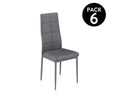  Pack 6 cadeiras de jantar cinzentas