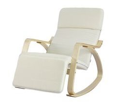 Cadeira de baloiço com apoio para os pés ajustável FST16-DG SoBuy