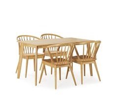 Conjunto de mesa e 4 cadeiras de jantar Mura 140x80