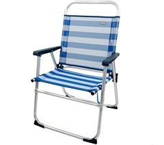 Cadeira dobrável fixa em alumínio Aktive Beach - marinha