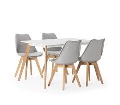 Conjunto de mesa 4 cadeiras de jantar Klara 120x80