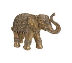 Figura ELEPHANT dourado, 18X28X10CM