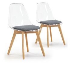 Conjunto de 2 cadeiras de jantar Bruno Transparent