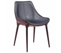 Cadeira de design moderno estofada em couro sintético - Olaan