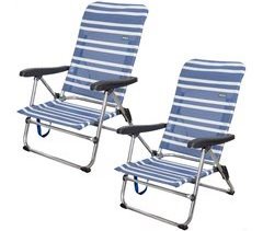 Aktive saving pack de 2 cadeiras de praia Mykonos multiposição anti-entalamento 46,5x50x85 cm