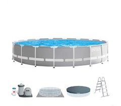 piscina redonda desmontável intex prisma frame 549x122 cm com sistema de filtragem