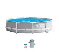 Prism frame piscina redonda amovível intex 305x76 cm com purificador