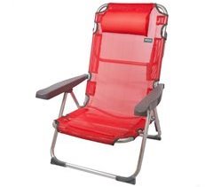 Cadeira de praia alta multiposições vermelha Aktive