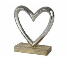 Figura decorativa coração LAURA prata