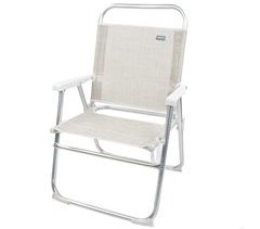 Cadeira dobrável fixa em alumínio Aktive Beach bege