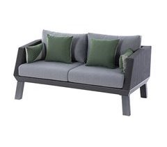 Modelo de sofá com dois lugares AXIONE em cinza grafite